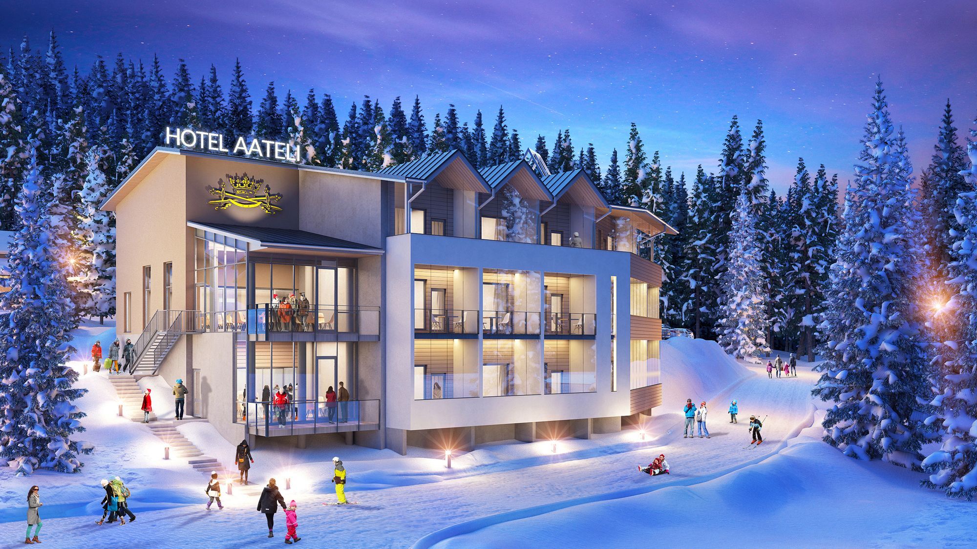 Hotel Aateli Hillside Vuokatti Dış mekan fotoğraf